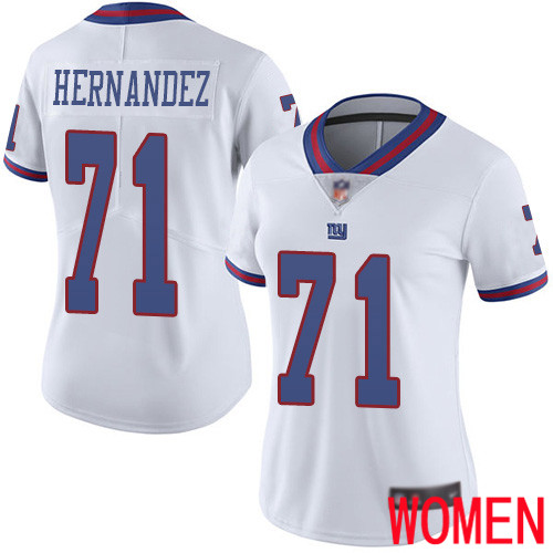 Women New York Giants #71 Will Hernandez Limited White Rush Vapor Untouchable Football NFL Jersey